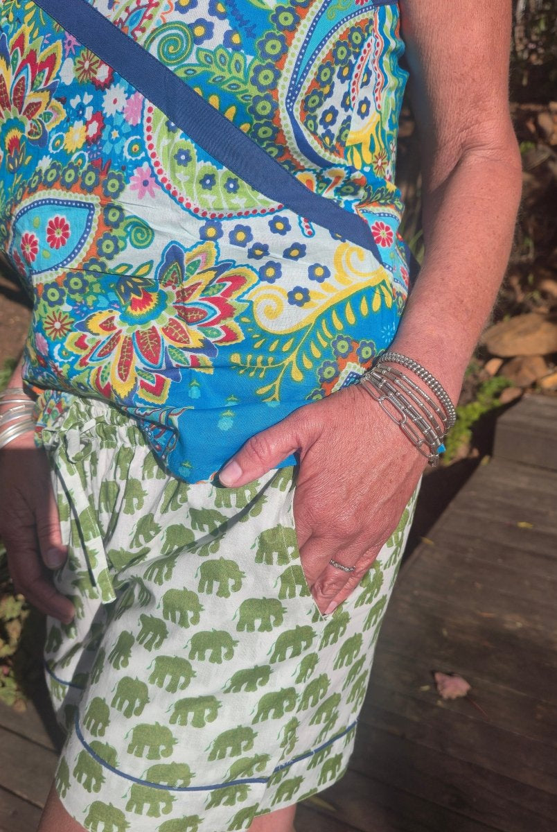 strappy shortie set - Green Ellie - Gawjus