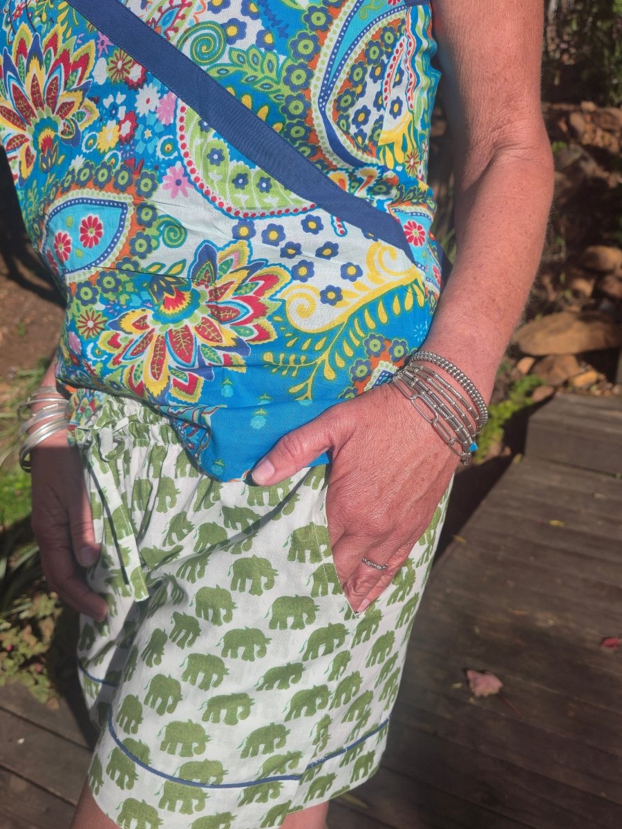 strappy shortie set - Green Ellie - Gawjus