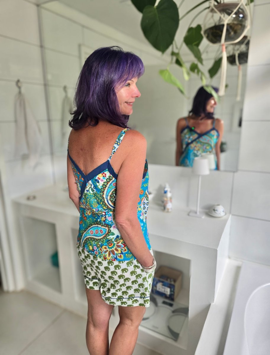 strappy shortie set - Green Ellie - Gawjus