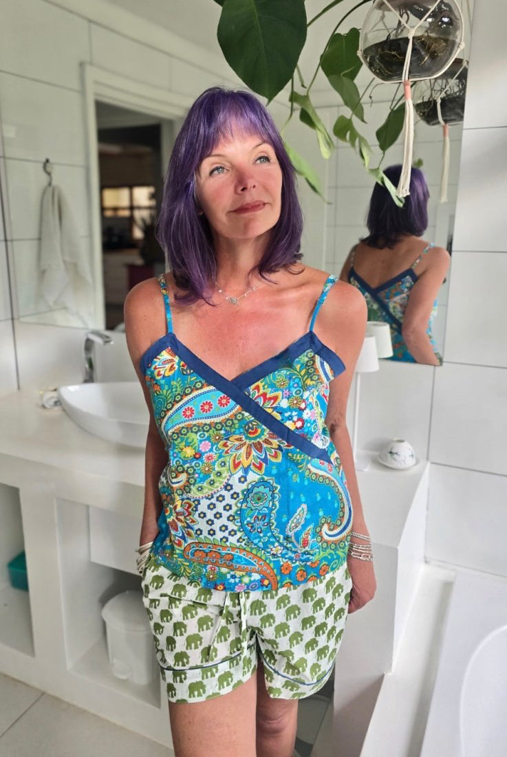 strappy shortie set - Green Ellie - Gawjus