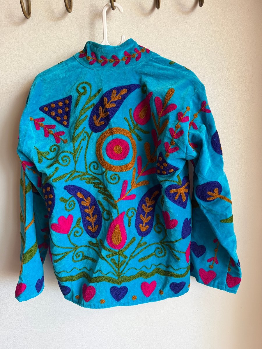 Suzani Embroided Jacket - Colourful Ocean - Gawjus