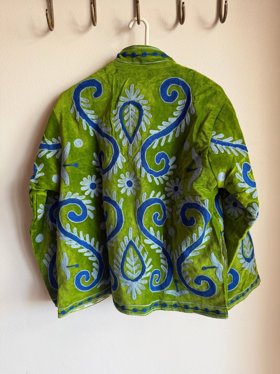 Suzani Embroided Jacket - Ivy - Gawjus