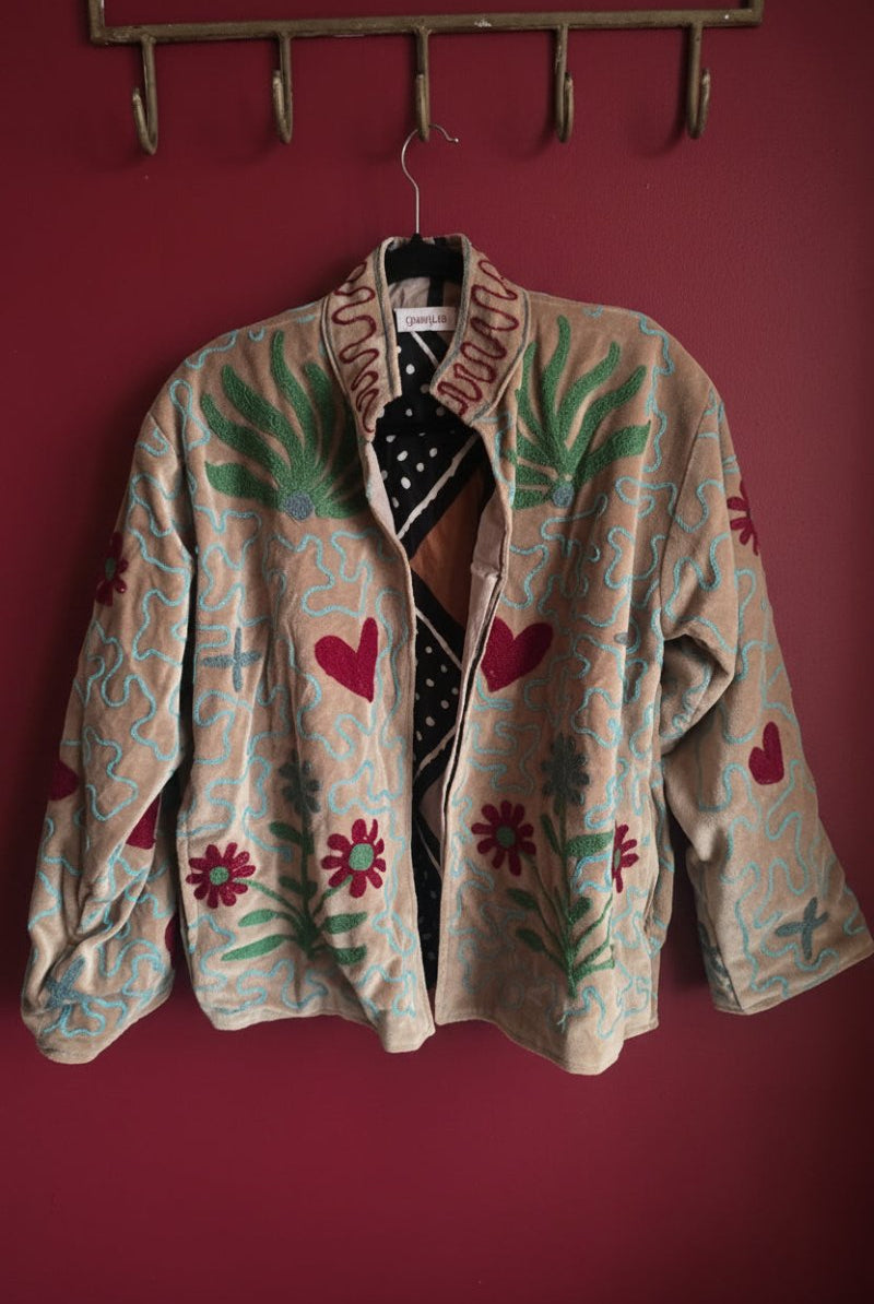 Suzani Embroided Jacket - Lovely Shroom - Gawjus