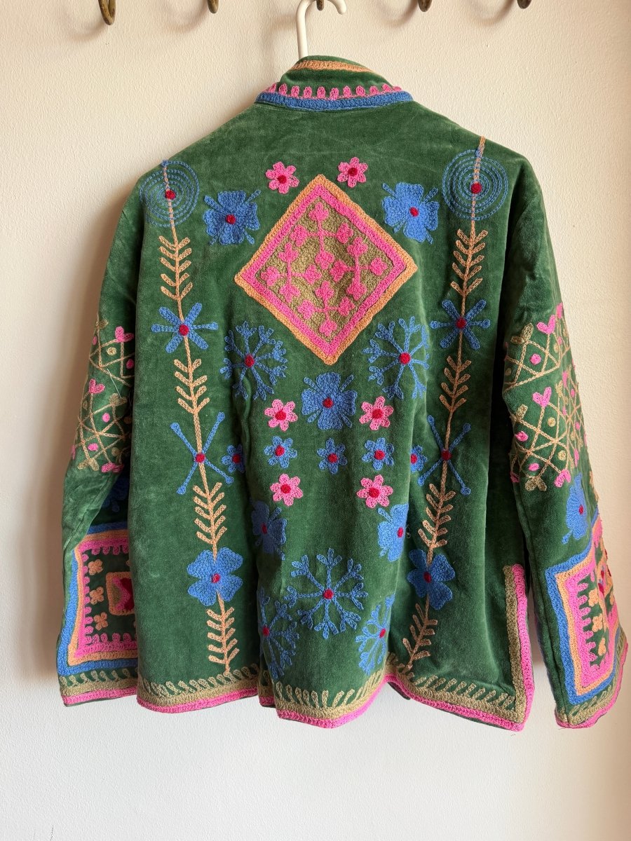 Suzani Embroided Jacket - Pink Prism - Gawjus