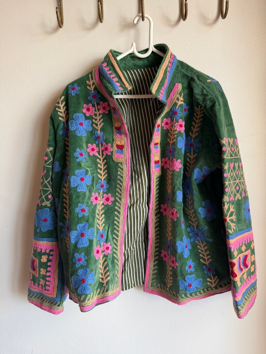 Suzani Embroided Jacket - Pink Prism - Gawjus