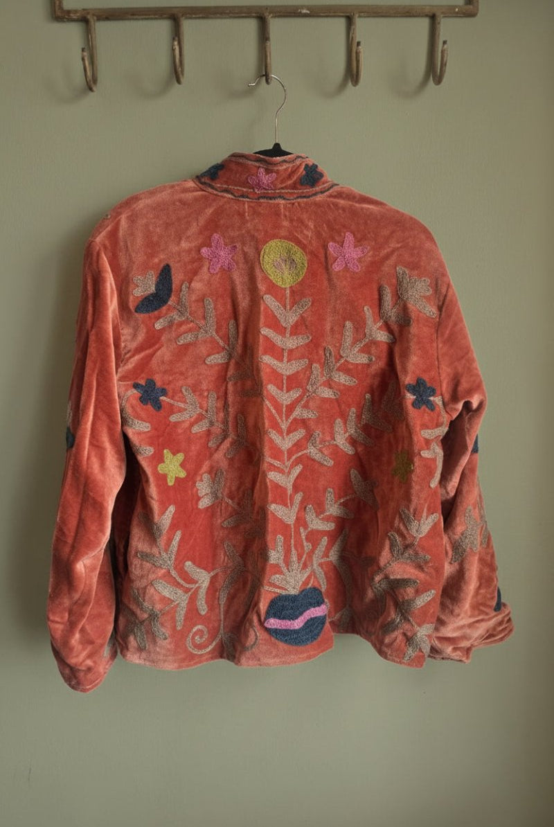 Suzani Embroided Jacket - Pumpkin - Gawjus