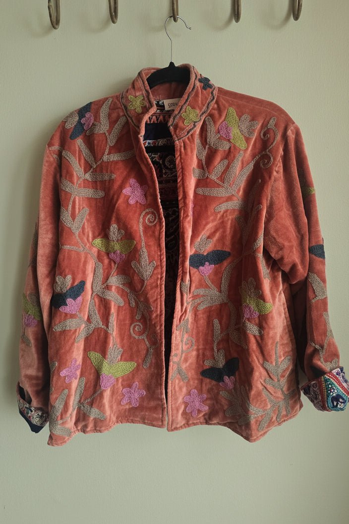 Suzani Embroided Jacket - Pumpkin - Gawjus