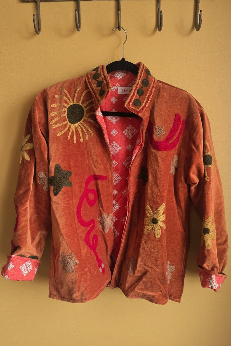 Suzani Embroided Jacket - Tropical Sunset - Gawjus