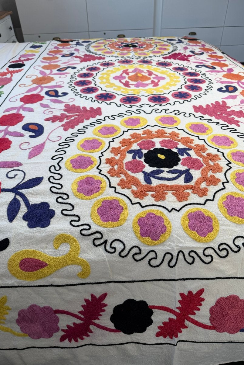Suzani Kantha - Hand-embroidered Blanket - Five - Gawjus