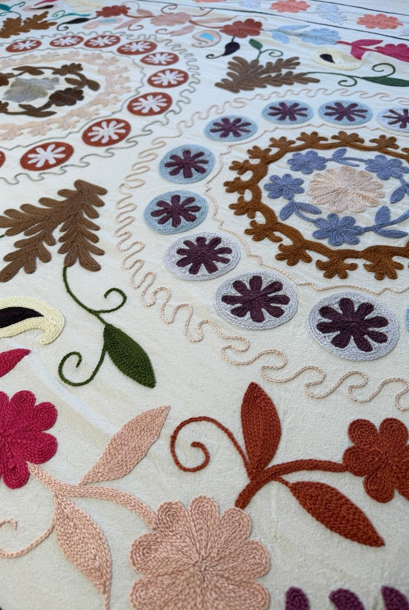Suzani Kantha - Hand-embroidered Blanket - Three - Gawjus