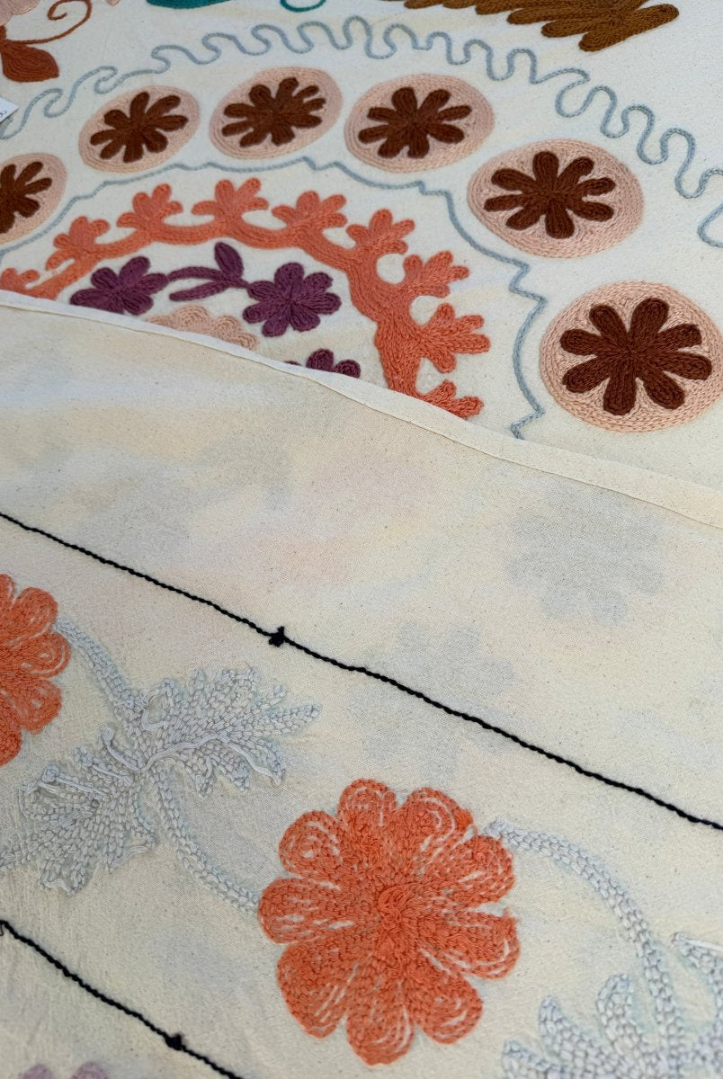 Suzani Kantha - Hand-embroidered Blanket - Three - Gawjus