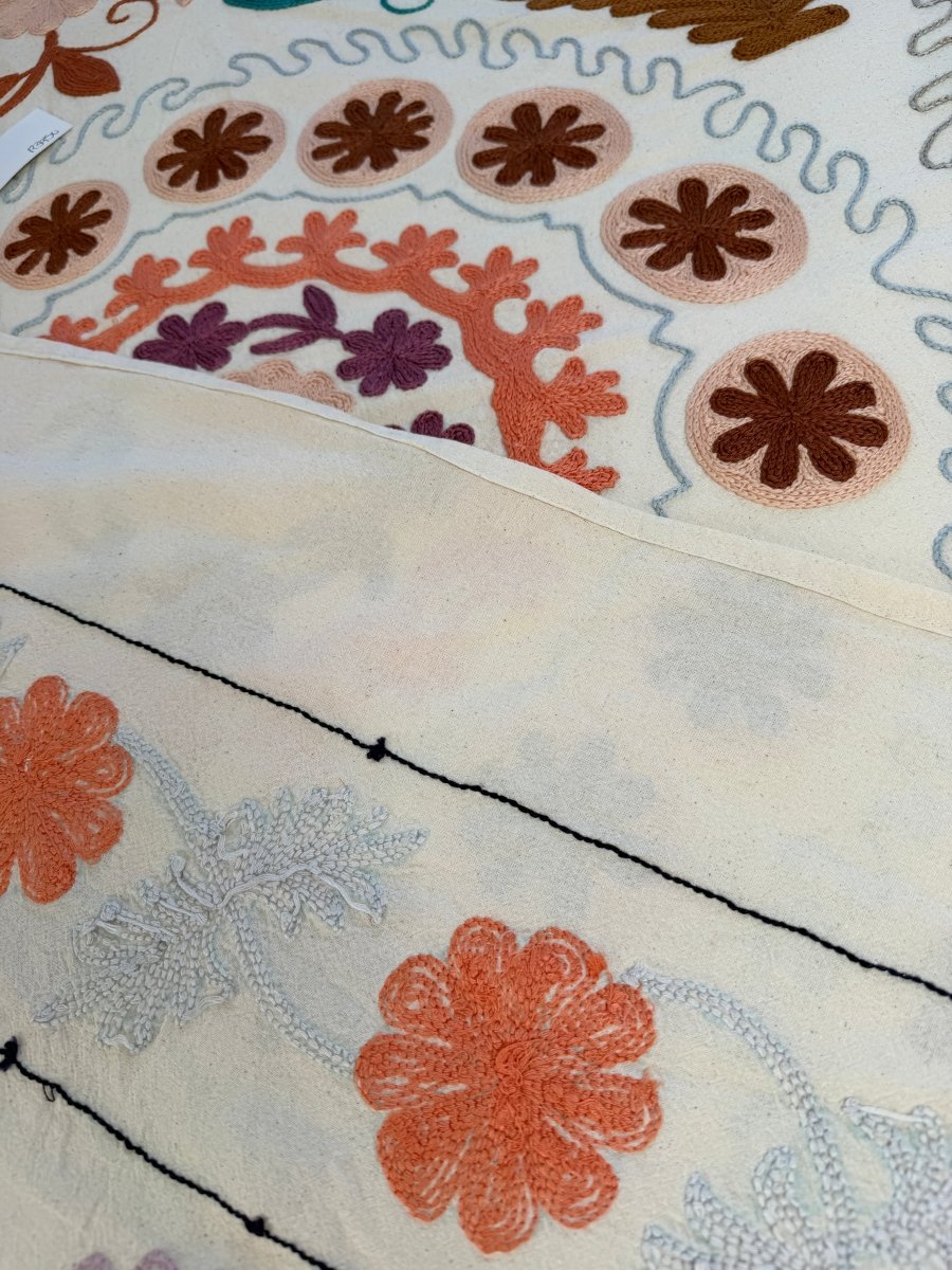 Suzani Kantha - Hand-embroidered Blanket - Three - Gawjus