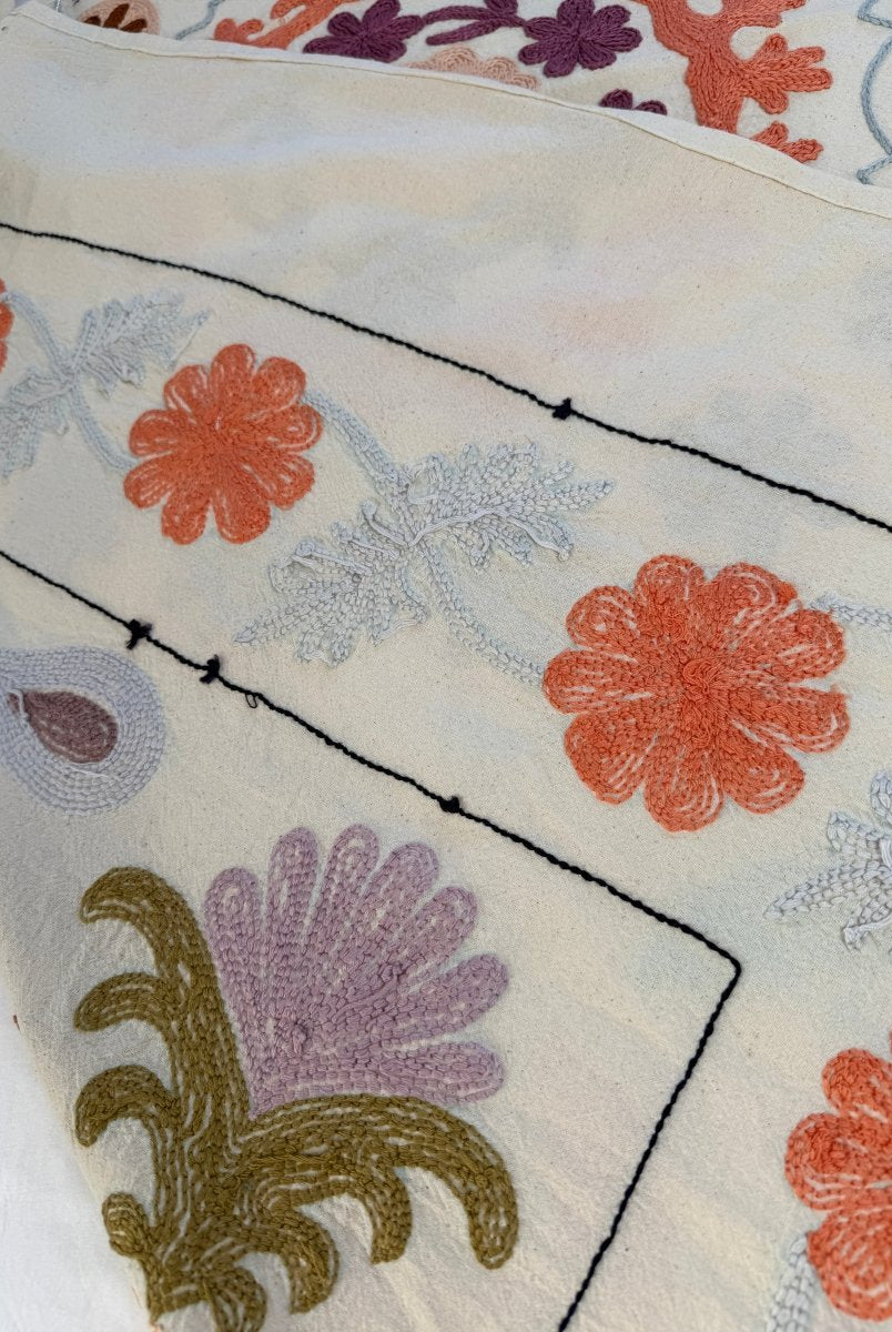 Suzani Kantha - Hand-embroidered Blanket - Three - Gawjus