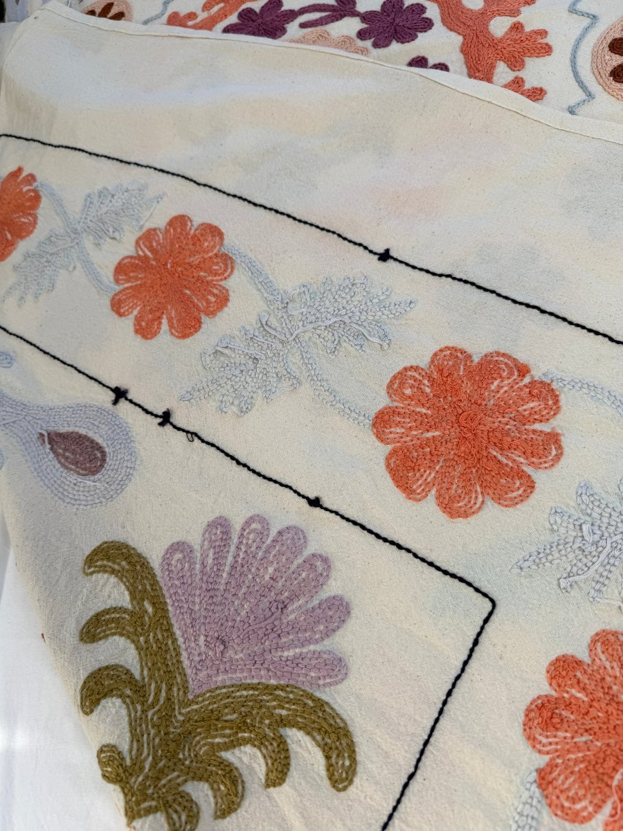 Suzani Kantha - Hand-embroidered Blanket - Three - Gawjus