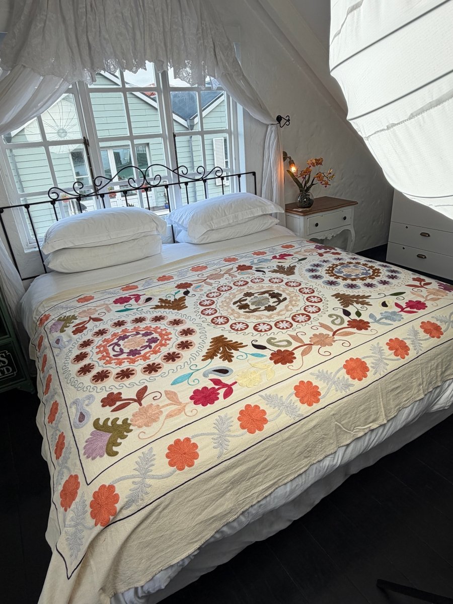 Suzani Kantha - Hand-embroidered Blanket - Three - Gawjus