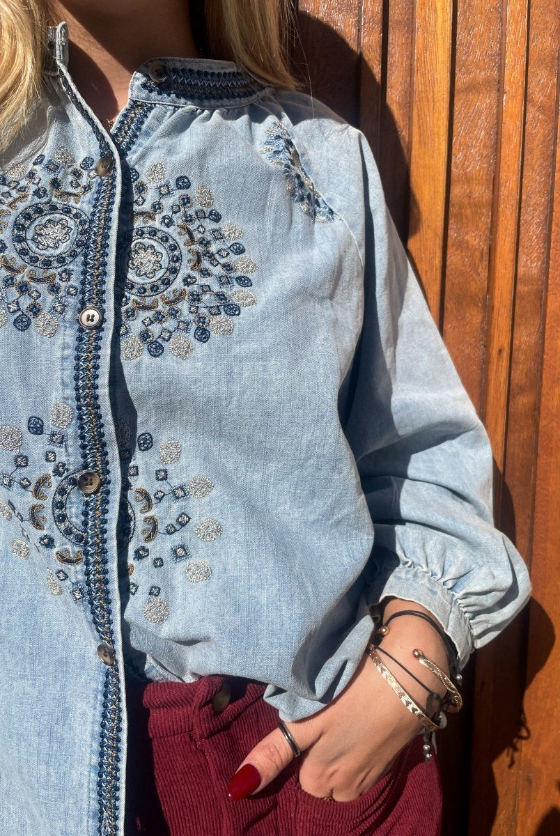 The Denim Blouse - Gawjus
