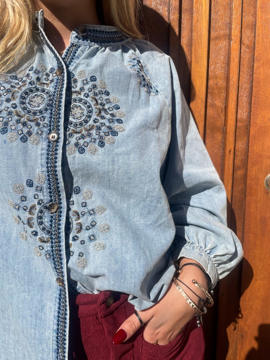 The Denim Blouse - Gawjus