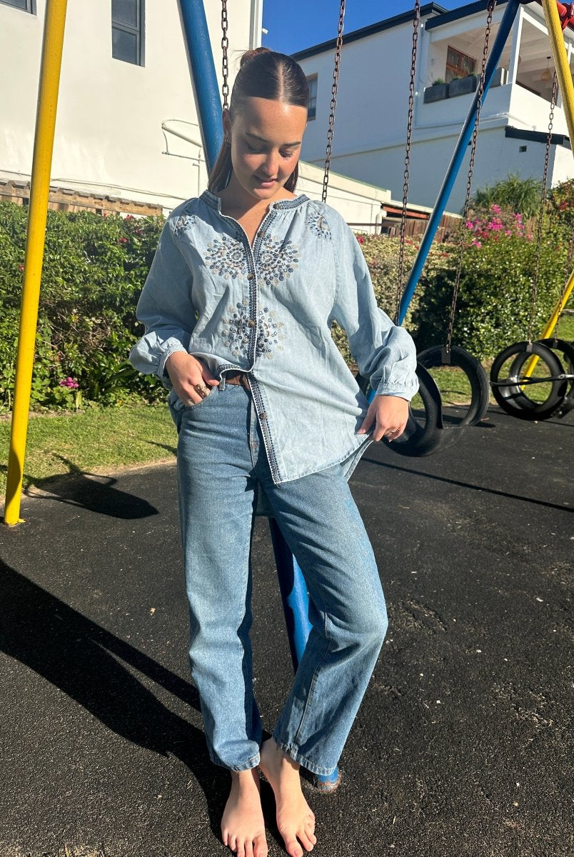 The Denim Blouse - Gawjus