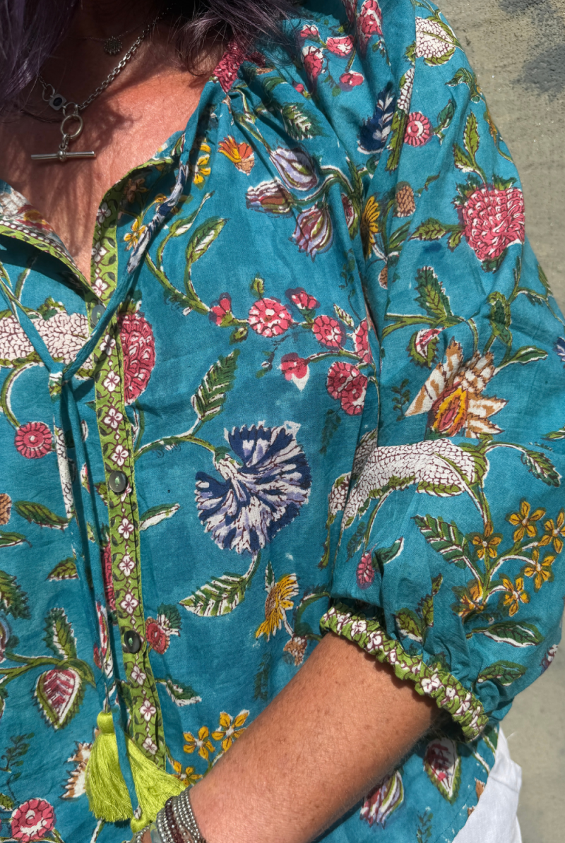 The Lulu Blouse - Turquoise - Gawjus