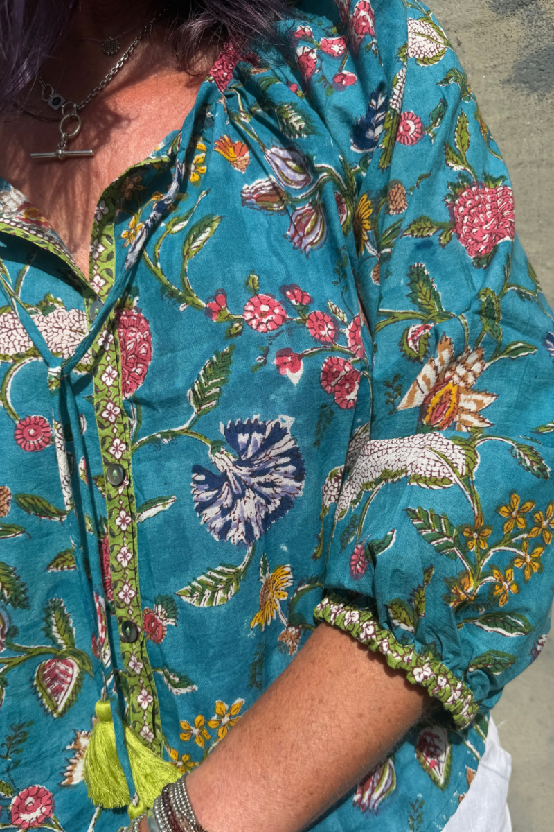 The Lulu Blouse - Turquoise - Gawjus