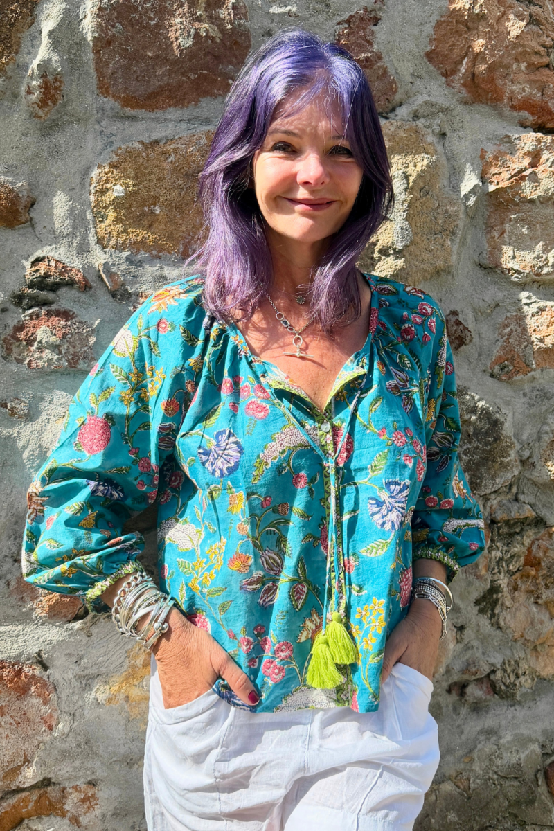 The Lulu Blouse - Turquoise - Gawjus