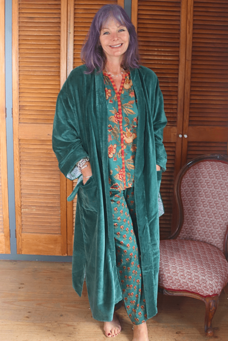Velvet Moss Robe (Reversible) - One Size - Gawjus