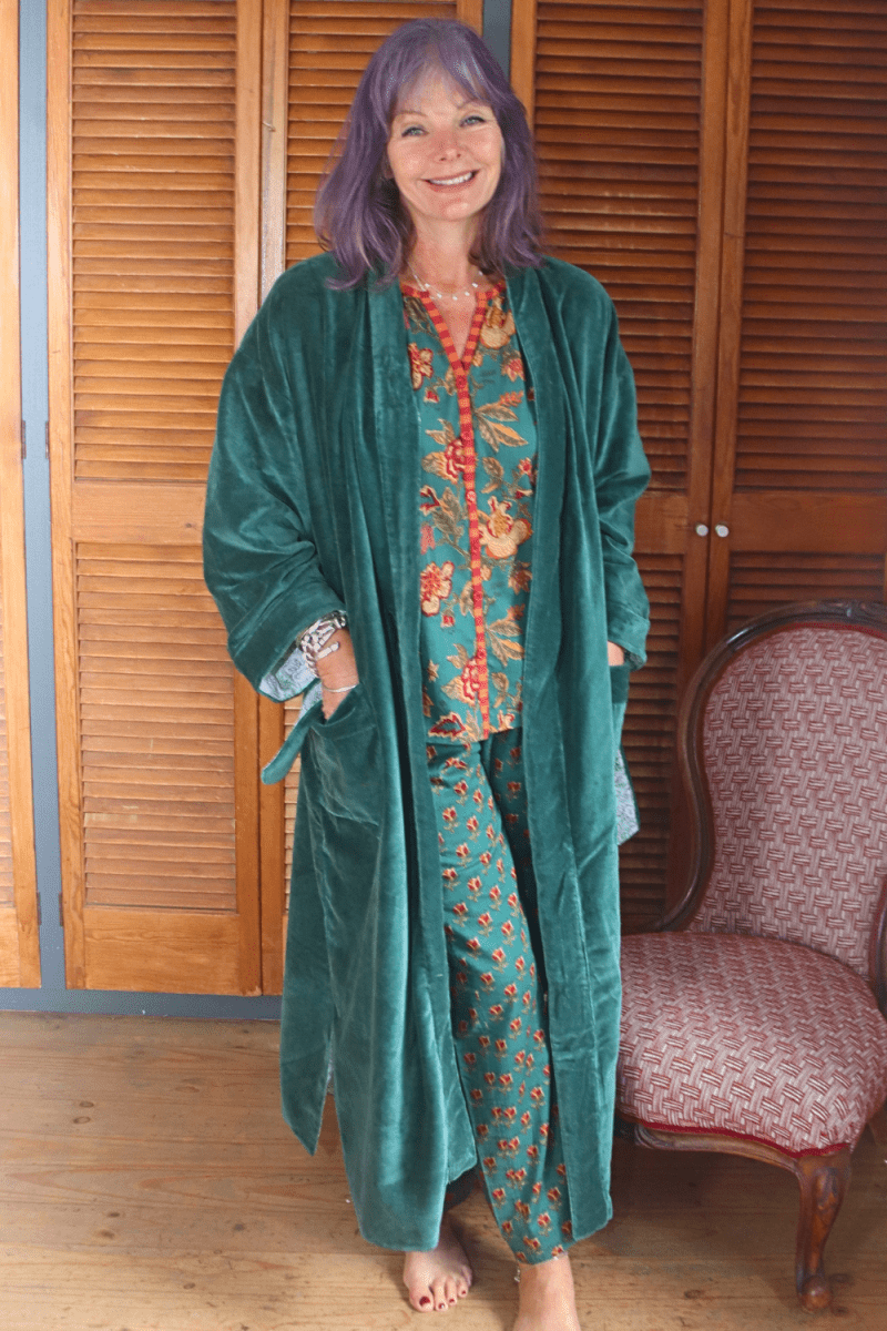 Velvet Moss Robe (Reversible) - One Size - Gawjus