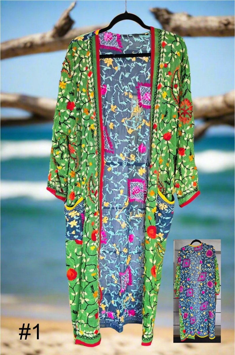 Vintage Phulkari Long Robes - Gawjus