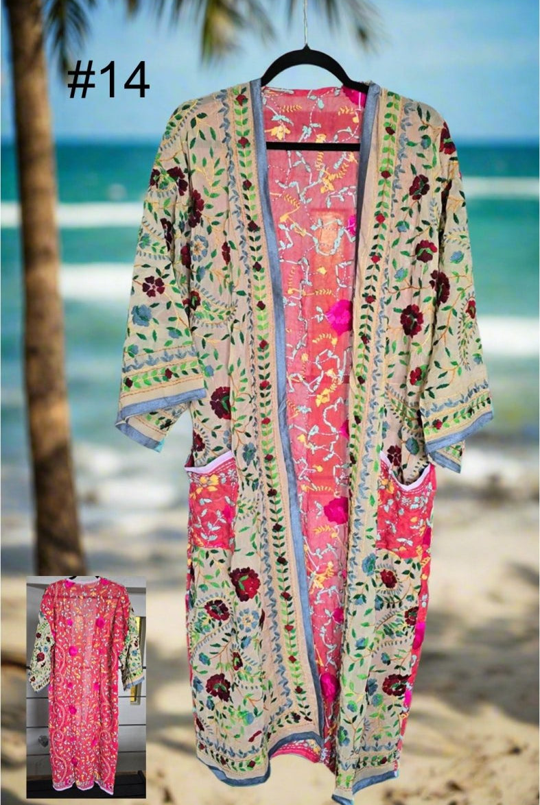 Vintage Phulkari Long Robes - Gawjus