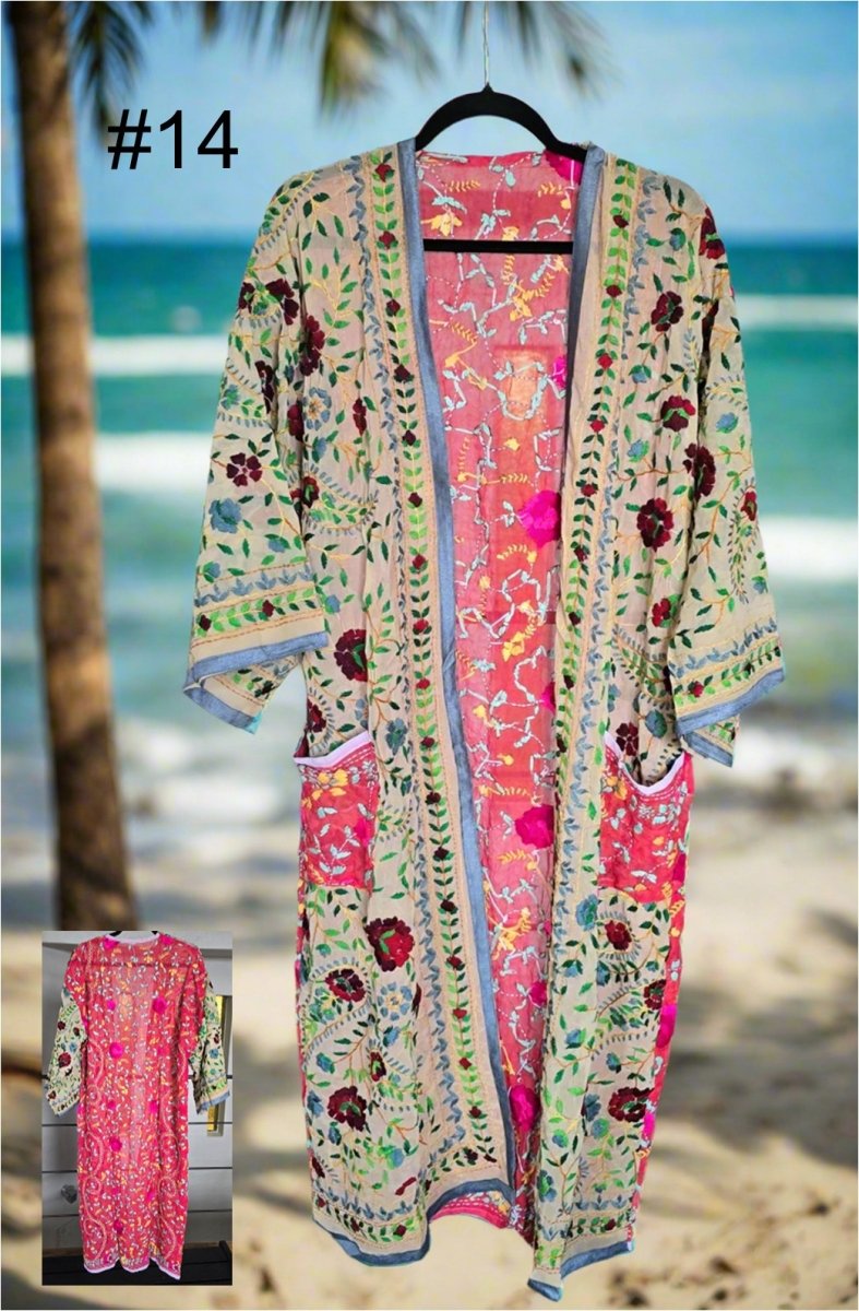 Vintage Phulkari Long Robes - Gawjus