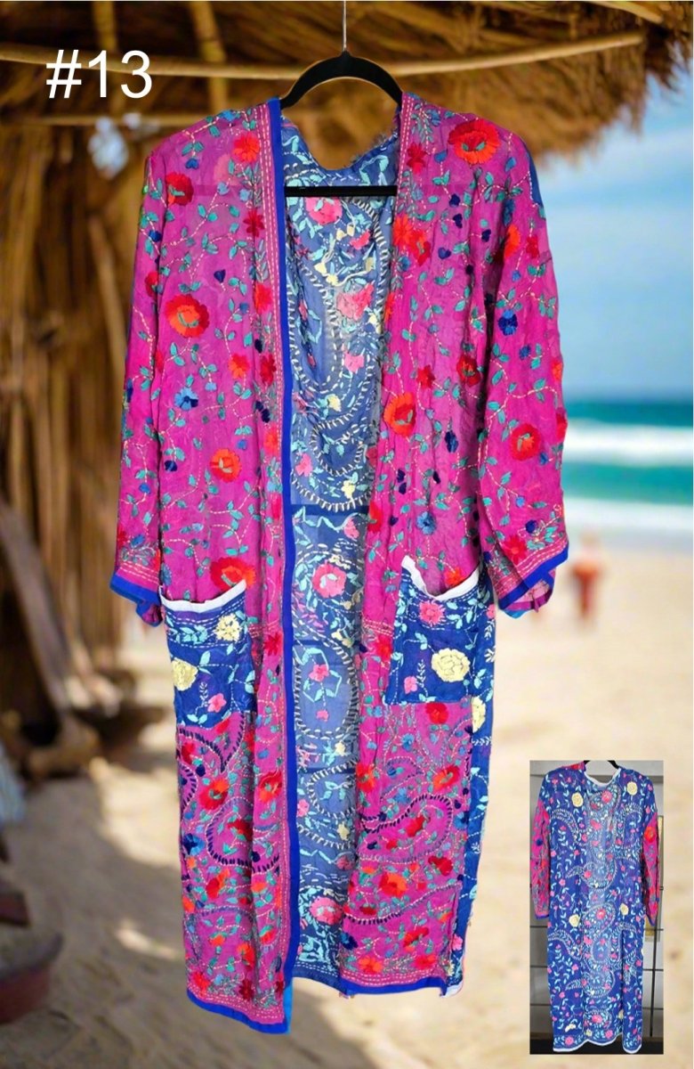 Vintage Phulkari Long Robes - Gawjus