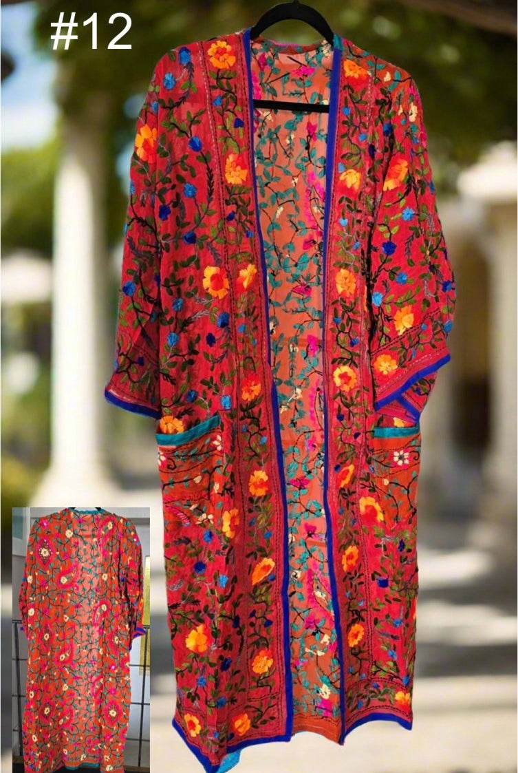 Vintage Phulkari Long Robes - Gawjus