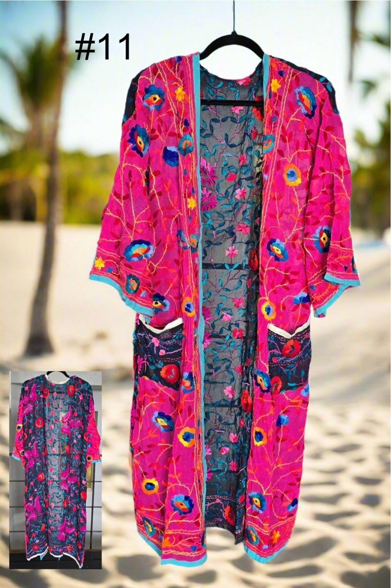 Vintage Phulkari Long Robes - Gawjus