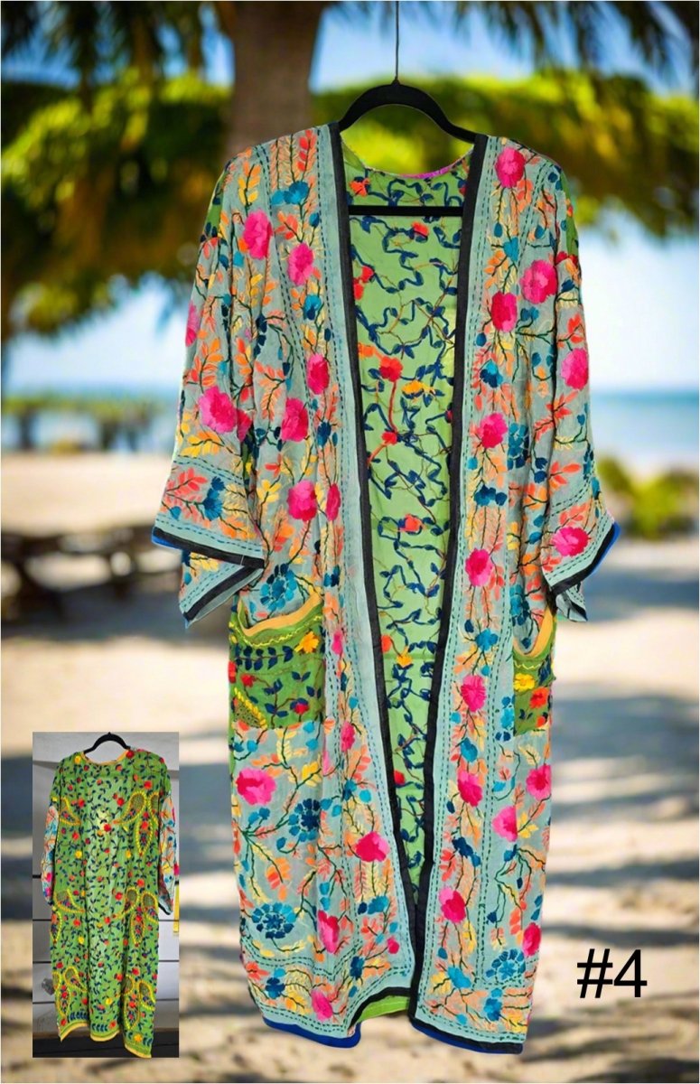 Vintage Phulkari Long Robes - Gawjus