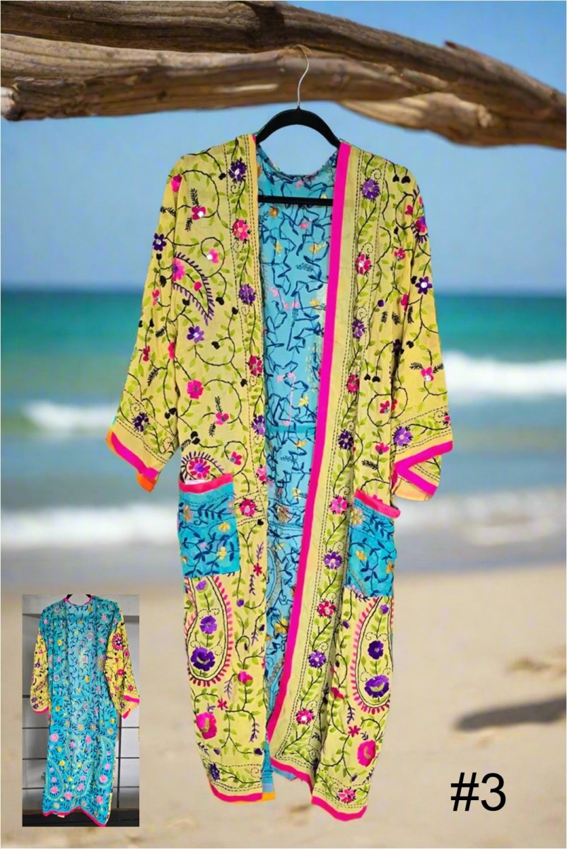 Vintage Phulkari Long Robes - Gawjus