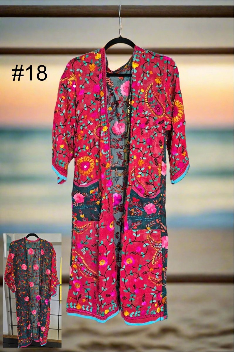 Vintage Phulkari Long Robes - Gawjus