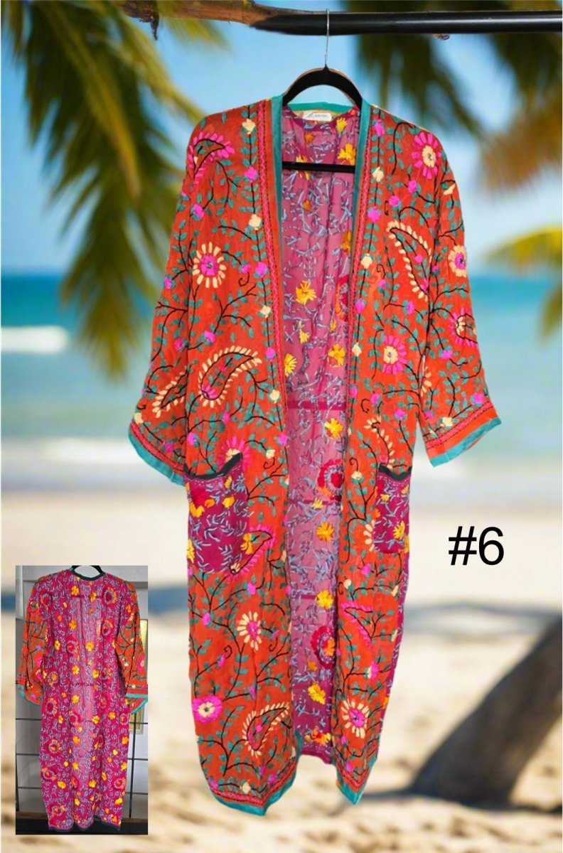 Vintage Phulkari Long Robes - Gawjus