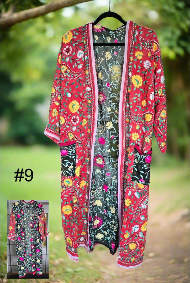 Vintage Phulkari Long Robes - Gawjus