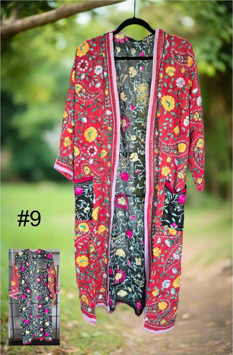 Vintage Phulkari Long Robes - Gawjus