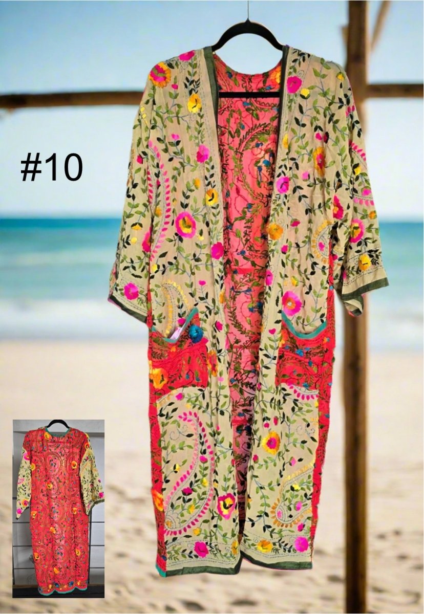 Vintage Phulkari Long Robes - Gawjus