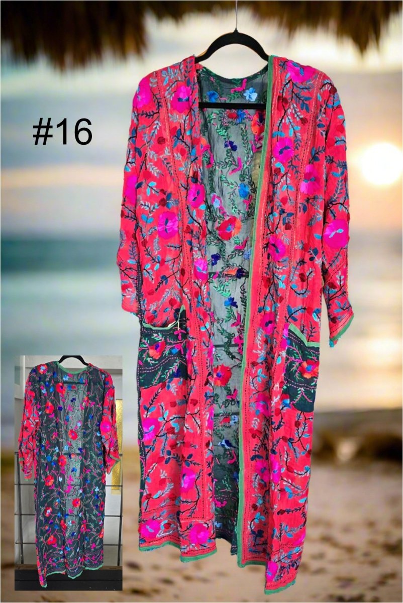 Vintage Phulkari Long Robes - Gawjus