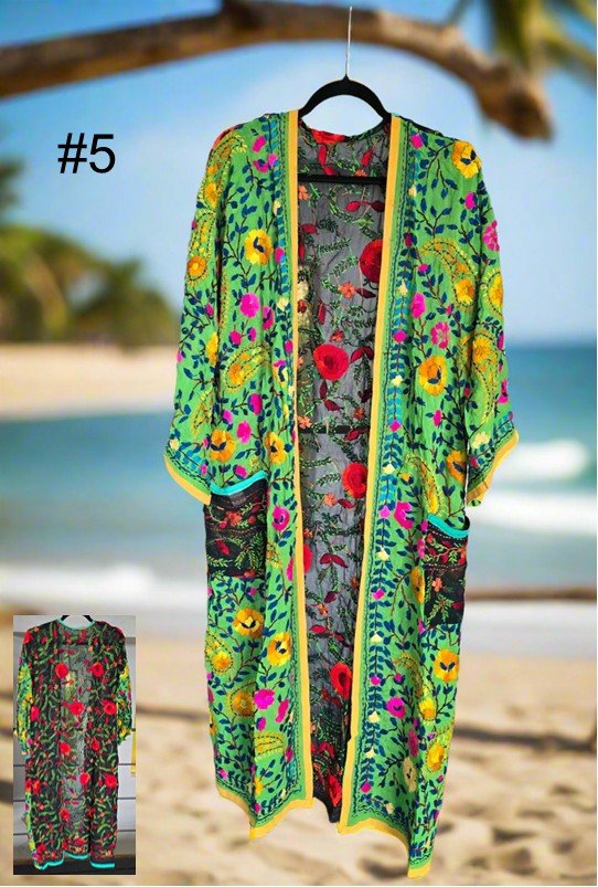 Vintage Phulkari Long Robes - Gawjus