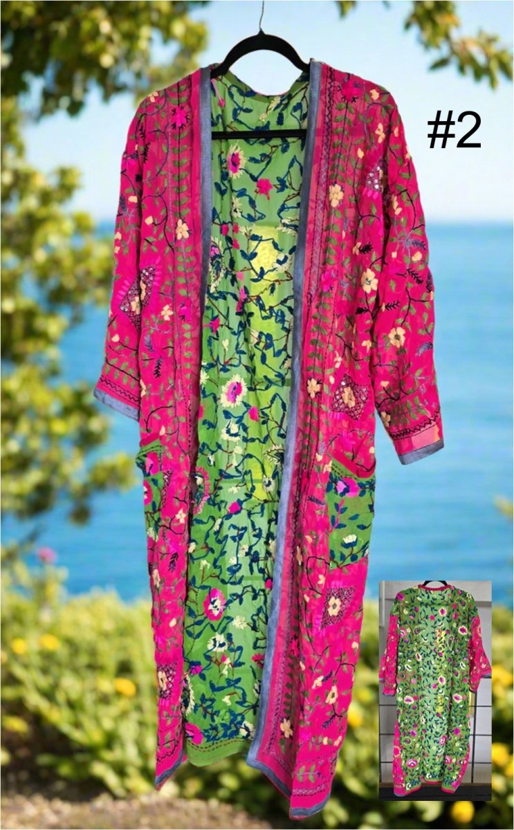 Vintage Phulkari Long Robes - Gawjus