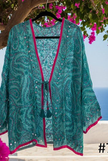 Vintage Phulkari Short Robe - Gawjus