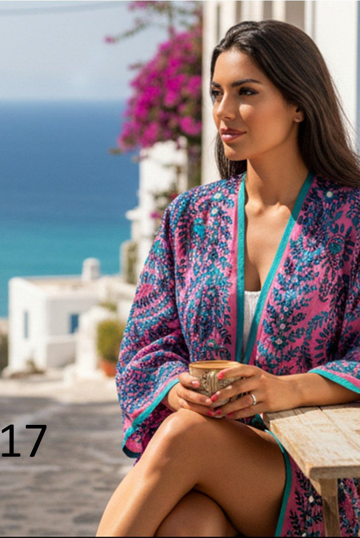 Vintage Phulkari Short Robe - Gawjus