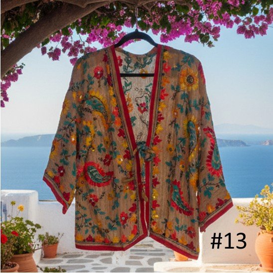 Vintage Phulkari Short Robe - Gawjus