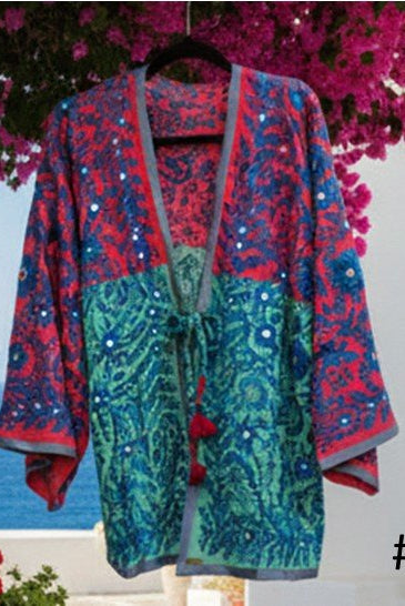 Vintage Phulkari Short Robe - Gawjus