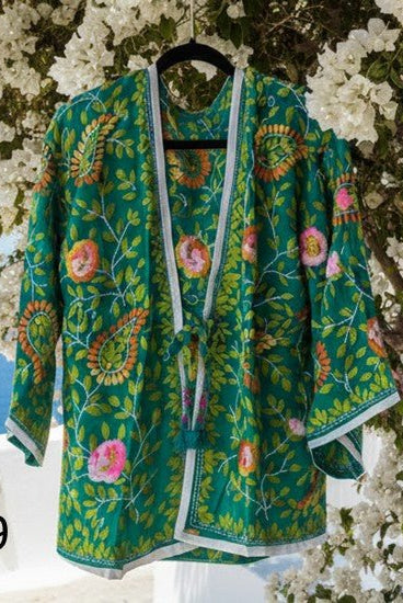 Vintage Phulkari Short Robe - Gawjus