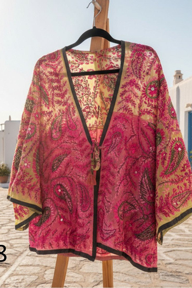 Vintage Phulkari Short Robe - Gawjus