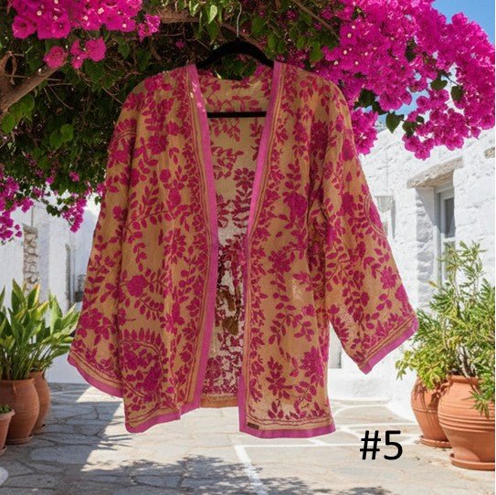 Vintage Phulkari Short Robe - Gawjus